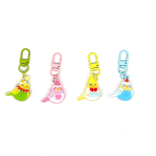 Clown Birbs mini-keychains