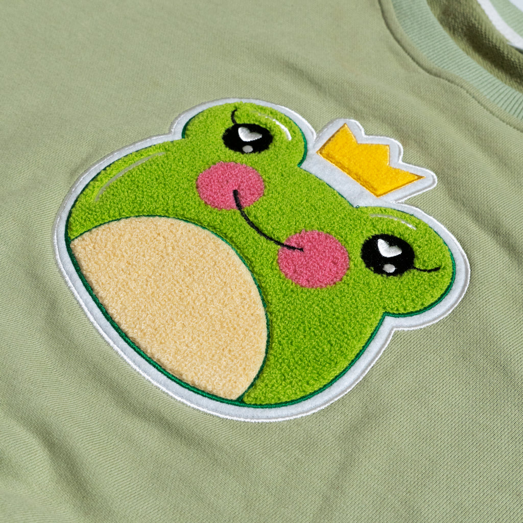 Classic High Quality Froggy Hime Chenille Patch Crop Sweater